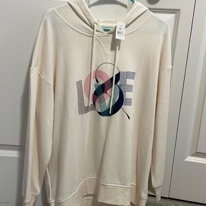 Lou &Grey cream LOVE hoodie